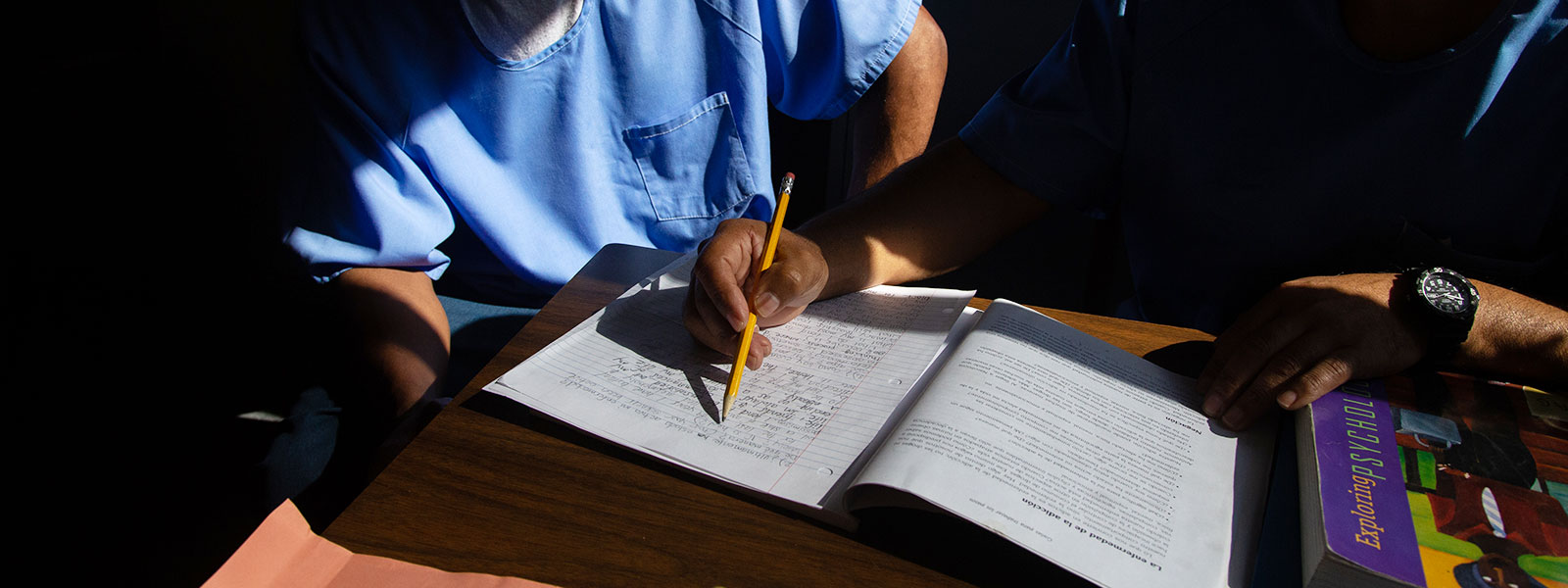 Mt. Tam students with study materials